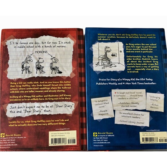 Diary of a Wimpy Kid Series Hardcover Lot By Jeff Kinney - 1,2,4,9 Movie Diary - Picture 2 of 5
